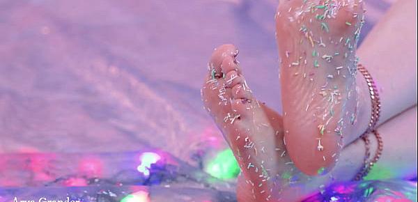 Sexy feet with Candy, foot fetish and food fetisch free porn close up video